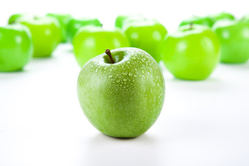 close-up of an apple green 1