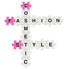 Fashion style 3d puzzle on white background