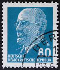 Vintage postage stamp printed in Germany .