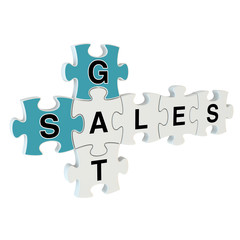 Get sales 3d puzzle on white background