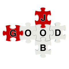 Good job 3d puzzle on white background