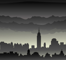 New York at Monsoon day-Vector