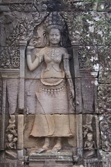 Fototapeta na wymiar Apsara Statue in Bayon Temple