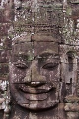 Fototapeta na wymiar Face of Aavalokitesvara in Bayon Temple