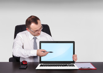 businessman with  laptop