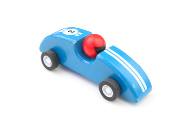 Blue toy race car