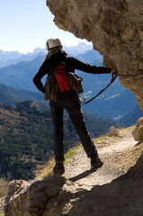 Bergsteiger in den Dolomiten - Alpen