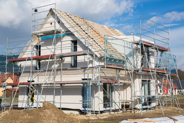 Baustelle: Neubau eines Einfamilienhauses