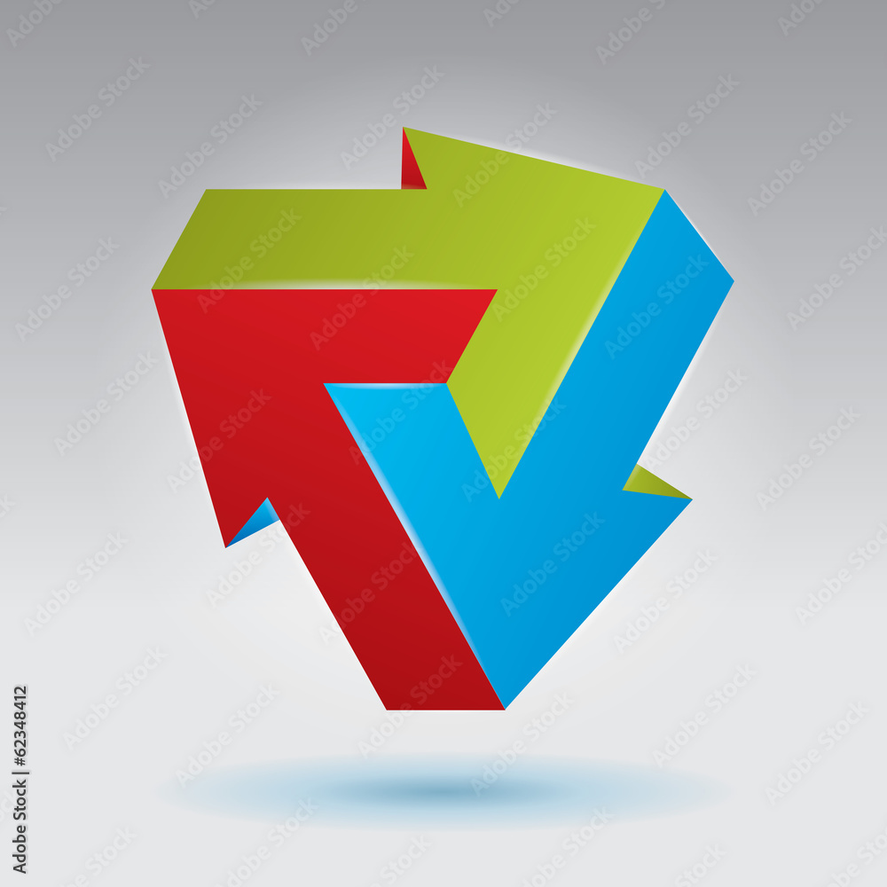 Poster vector 3d impossible arrows, unreal objects, unreal figures