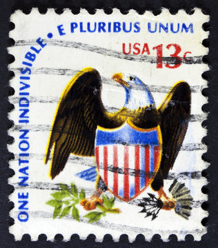 United States of America postage stamp shows American Bald Eagle
