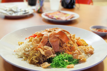 Obraz premium Chinese New Year Raw Fish Salad