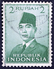  Stamp printed in Indonesia shows an image of Suharto 