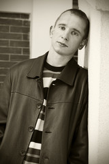 Young man looking attentively