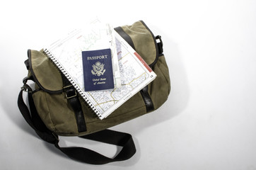 Messenger bag with passport