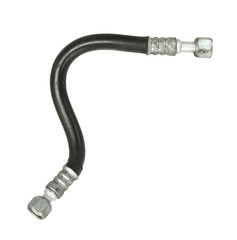 Hydraulic hose with fittings isolated on white background
