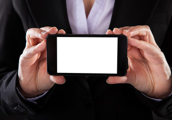 Businessperson Showing Mobile Phone
