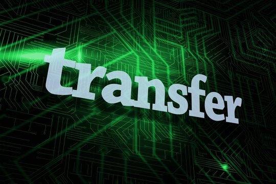 Transfer against green and black circuit board