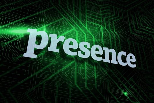 Presence against green and black circuit board