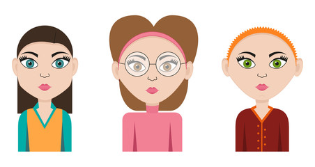 Business woman icon set
