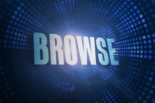 Browse against futuristic dotted blue and black background