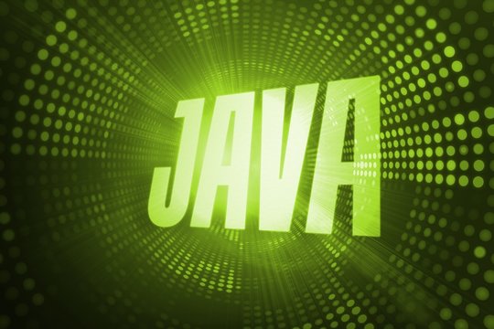 Java against green pixel spiral