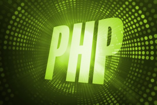 Php against green pixel spiral