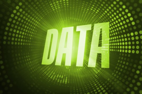 Data against green pixel spiral