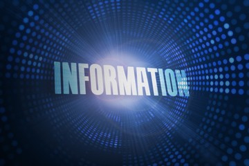 Information against futuristic dotted blue and black background