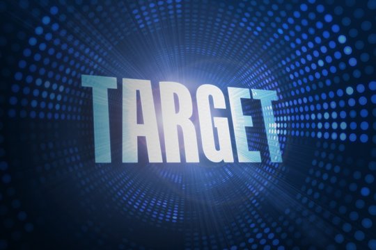 Target Against Futuristic Dotted Blue And Black Background