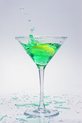 Splashing a cocktail drink.