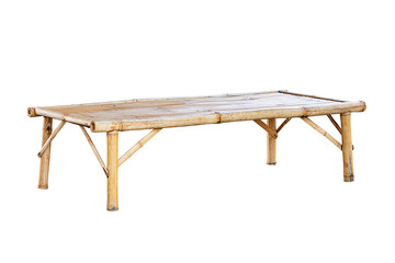 Bamboo bench isolated