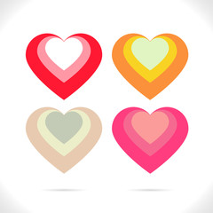 Four heart nested combination in beautiful colors
