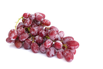 Bunch of red grapes isolated on white background