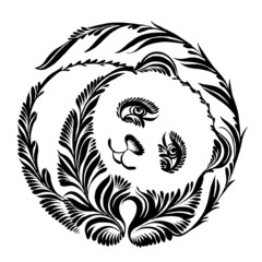 decorative silhouette of panda