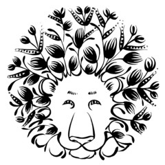 decorative silhouette of lion