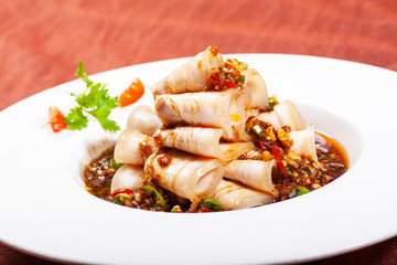 Chinese dishes. Sliced ​​pork