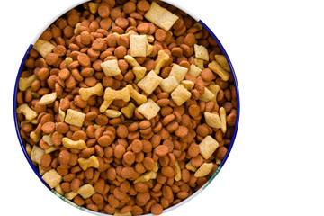 Dog food isolated on white background