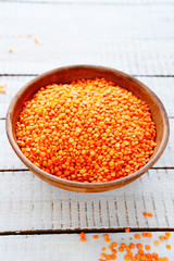 uncooked red lentils
