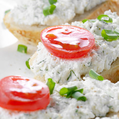 Cottage cheese bruschettas