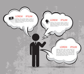 Speech text with business man icons