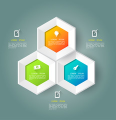 Hexagons template for business concept template