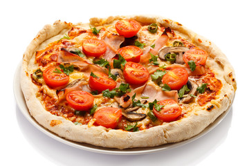Pizza on white background