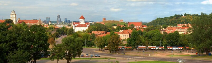 Panorama of old Vilnius city, Lithuania