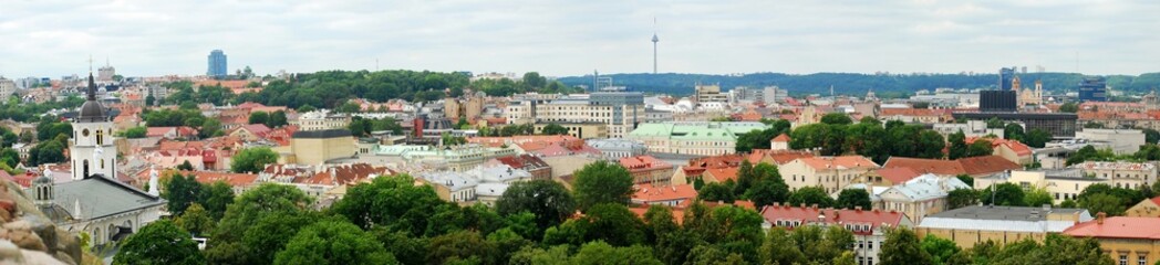 Fototapeta na wymiar Wilno Katedra dzwonnica i panorama starego miasta