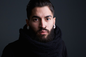 Handsome young man with beard