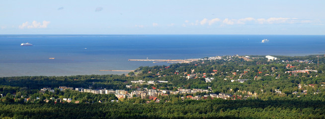 Panoramic view of Tallinn town in summer. Estonia