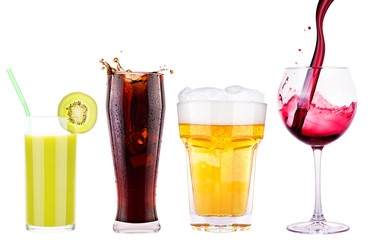 Collection of different images alcohol isolated