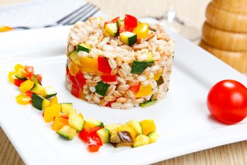 barley and emmer with vegetables