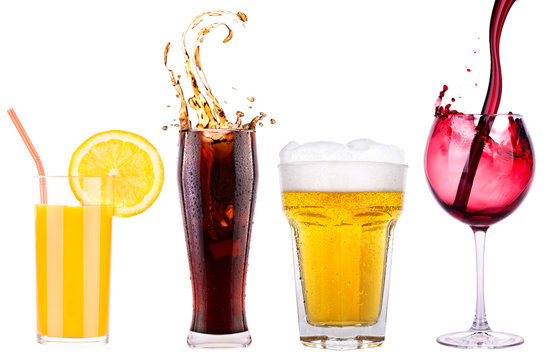 Collection of different images alcohol isolated