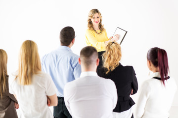 Fototapeta premium Successful Presentation in front of coworkers